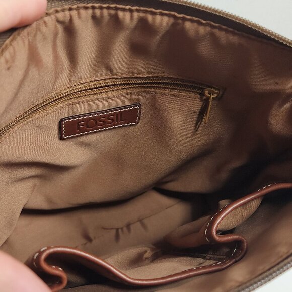 Fossil Canvas Crossbody / Shoulder Bag Purse - Picture 10 of 13